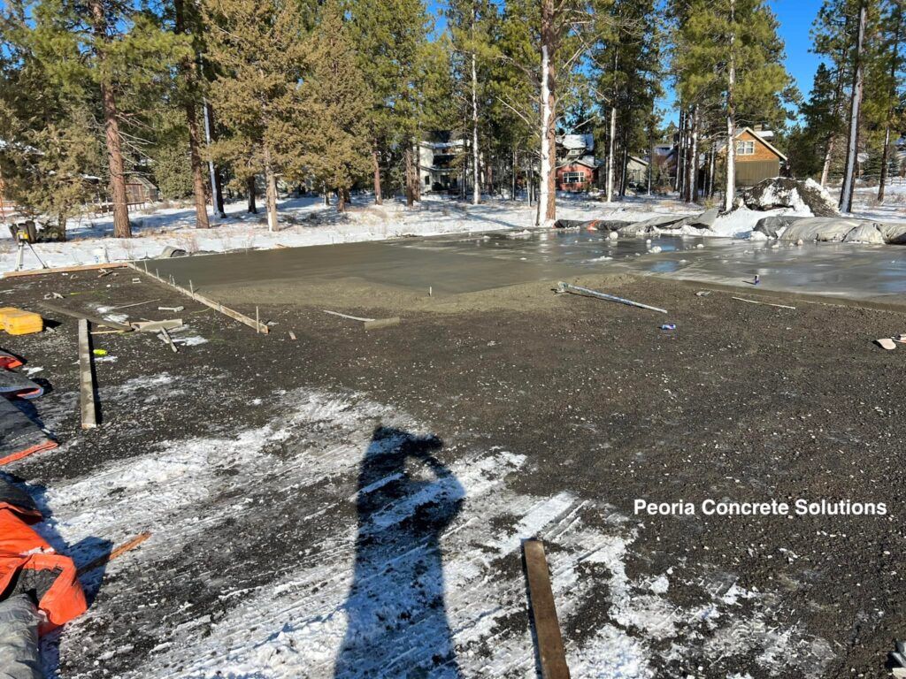 Concrete work in the snow